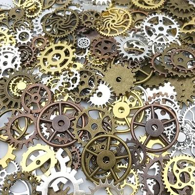 Ca. 50g Zufällige Farbmischung Zufällige Größen Metall Mechanisch Steampunk Zahnräder Zahnräder Anhänger Für DIY Schmuckherstellung Zubehör
