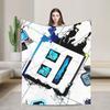 Geometry Dash Games Blanket Multi-size Soft Fuzzy Plush Throw Blankets for Sofa Couch and Bed
