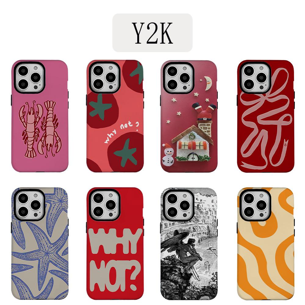 Luxury Y2K Starfish Phone Case for iPhone 17 16e 16 15 14 13 12 11 X XS XR XSMAX 7 8 Air Pro Max Plus Luxury Double-layer