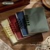 A7 Transparent Minimalist Loose-Leaf Spiral Pocket Notebook, Lined for Single Words