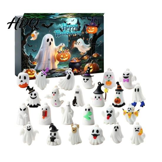 Kids Halloween Toys 2026 Ghost Advent Calendar 24 Day Countdown Figurine Set Gift Collectible Glow in Dark Toy for Kids Party Favor Favors Gifts