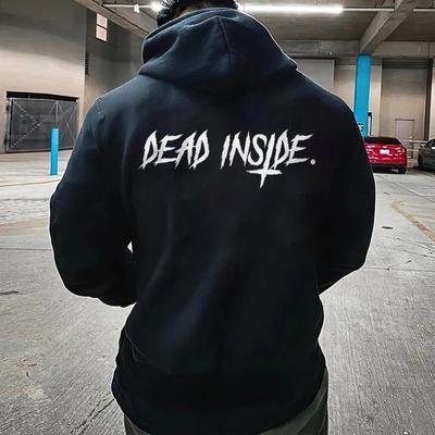 Dead Inside Hoodie Inverted Cross Women Hoody Sweatshirts Pullovers Unisex Quote Pure Cotton Streetwear Jumper Casual Hoodies
