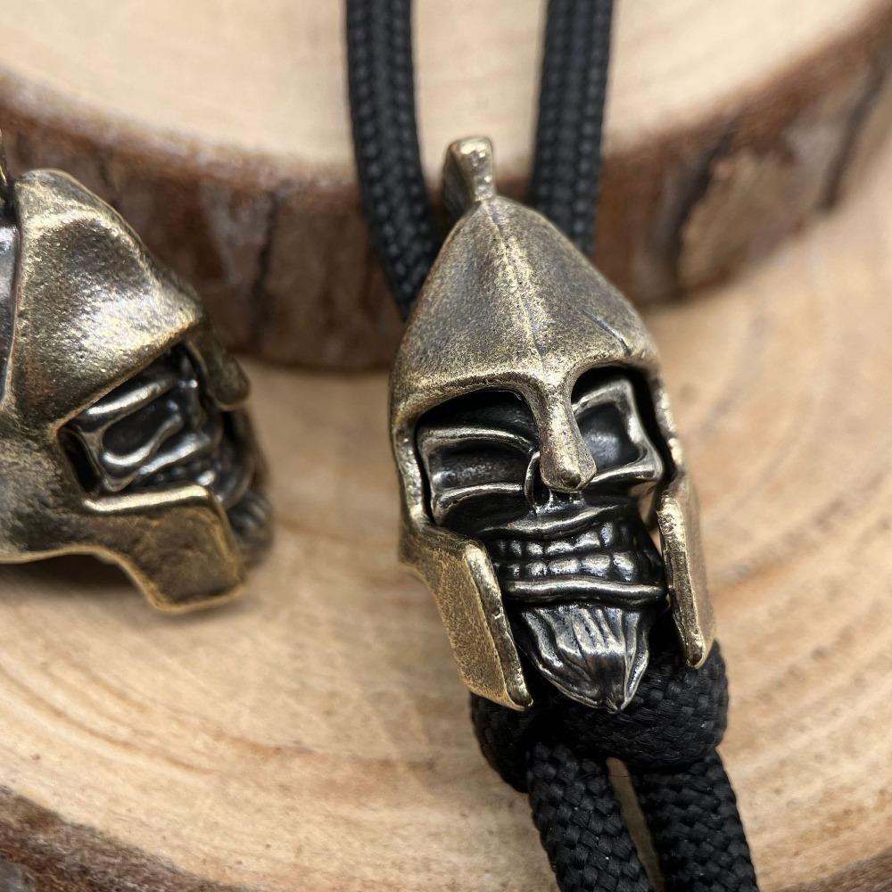 Ancient Greek Helmet Soldiers Brass Knife Beads EDC DIY Woven Bracelets Lanyard Key Chain Pendant Accessories Men Outdoor Tool Hangings Charms