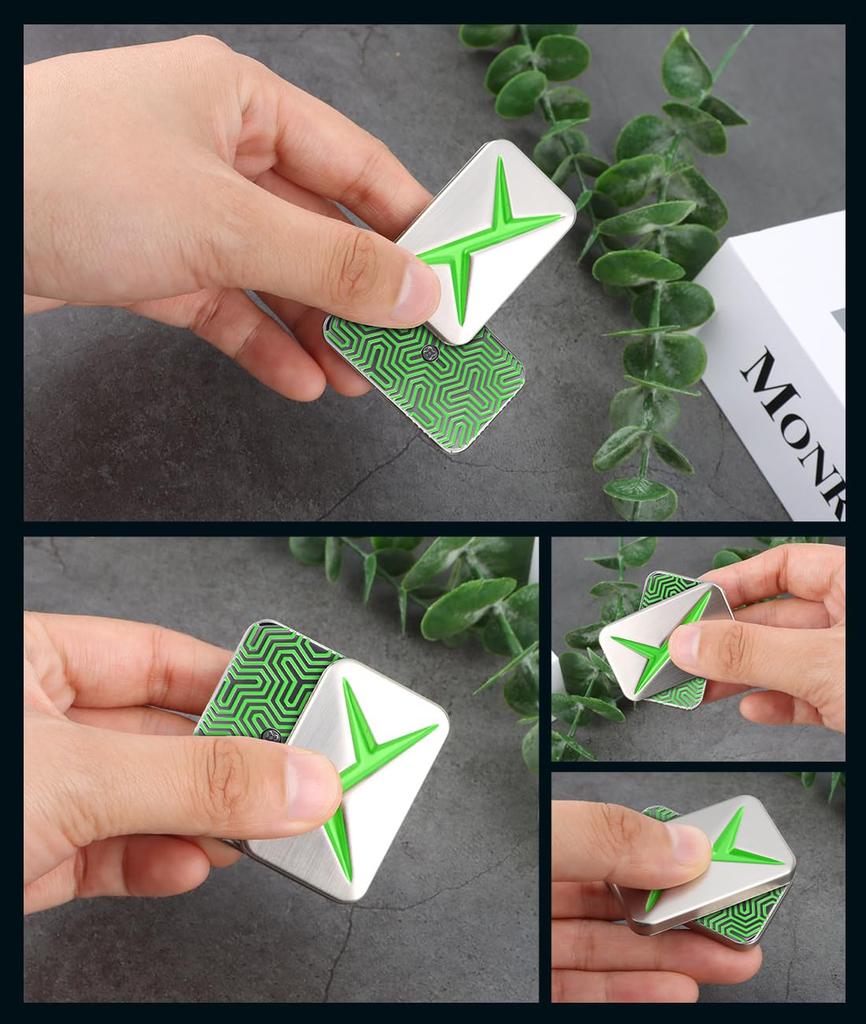 YIK TUNG Luminous Fidget Slider, Fidget Toy, Time Killer, Square Shape, Stress Relief, Adult Desk Toy, Gift, Christmas (Fluorescent Breakthrough)