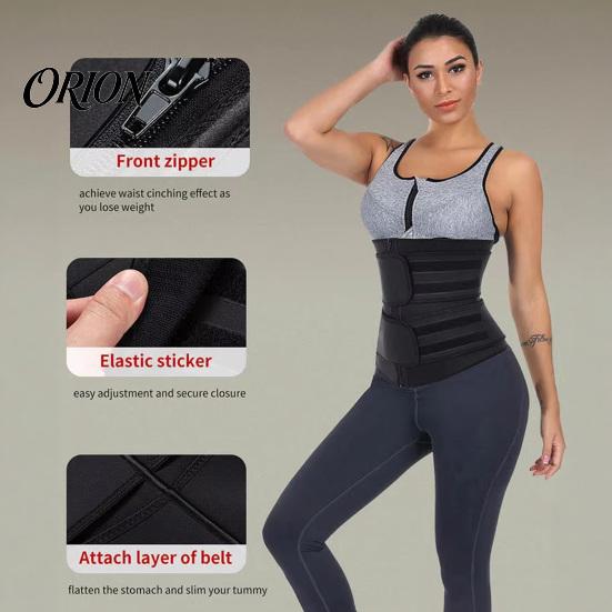 Fat Burning Band Women Waist Trimmer Belt with Zipper, Trainer Sweat Stomach Slimming Wrap, Enhancing Lower Belly Sauna Adjustable Cincher