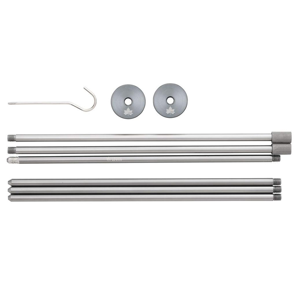 LOGOS Portable Lantern Pole 71905009, Silver, Approx. 45cm Wide x 40cm Deep x 102cm High