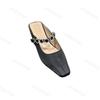 Women's Slippers 2026 New Summer Fashion Sandals Rhinestone Half Drag Thick Heel Mary Jane Shoes Elegant Low Heel Women's Shoes