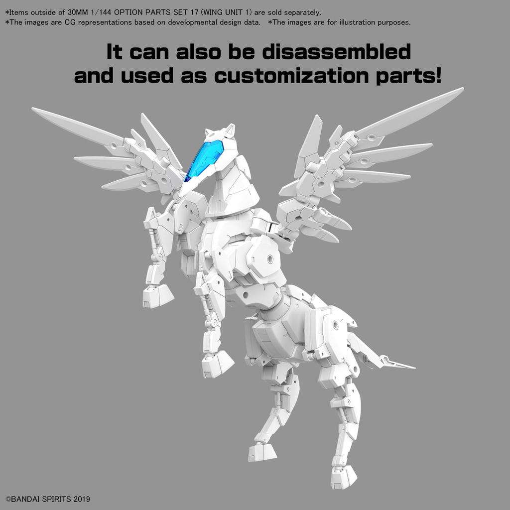 BANDAI SPIRITS 30MM Option Parts Set 17 (Wing Unit 1) 1/144 Scale Color-Coded Plastic Model