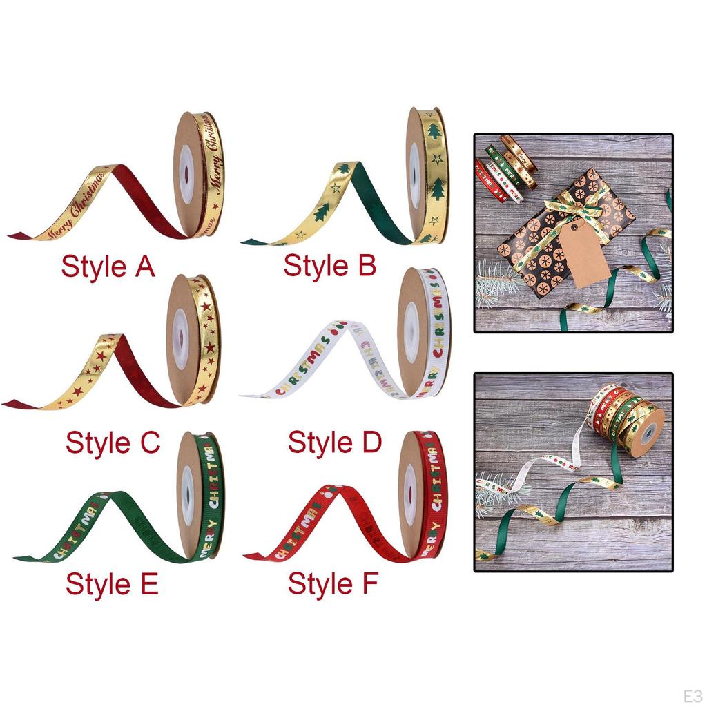 Christmas Ribbon Patterned Wrapping Ribbon, Decorative Accessory, DIY