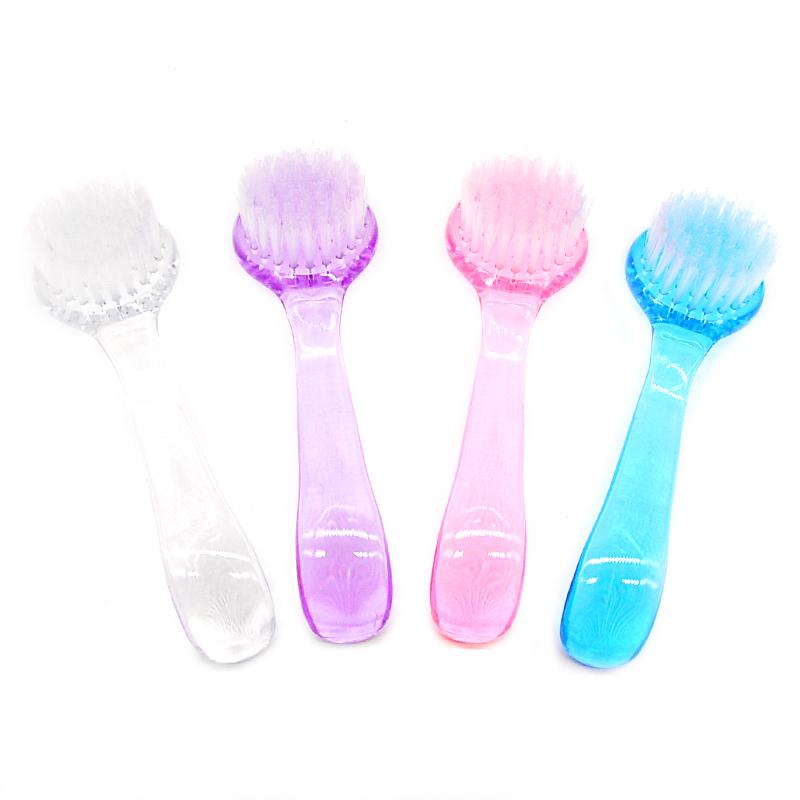 4pcs Pack Nail Brushes Round Head Long Handle Manicure Stations Salon Supply Soft Bristles Durable ABS Handle Colorful Tools