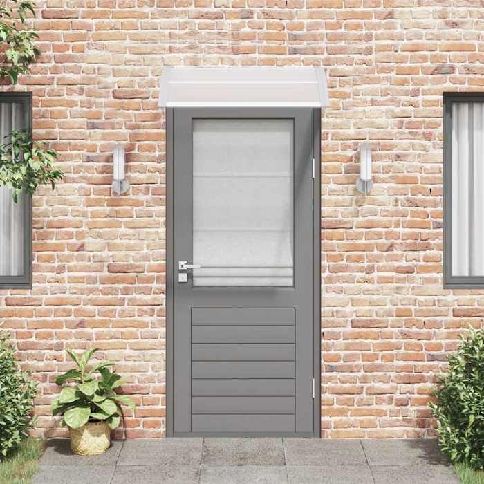 Door Awning - Exclusive House - Grey/transparent - 100 X 75 Cm - Polycarbonate/aluminium