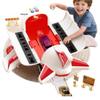 Kids' Transforming Helicopter and Fire Truck Toy Set with Small Airplane and Car