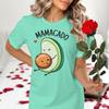 Cartoon Papacado Mamacado Print Couple Matching Tshirt Valentines Day Gifts Women Men Fun Avocado Tees Fashion Lovers Tshirts