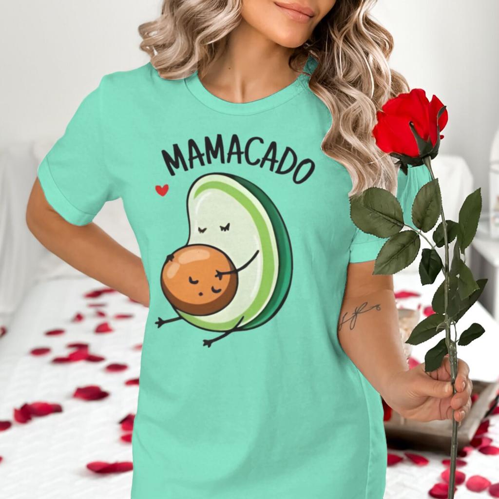 Cartoon Papacado Mamacado Print Couple Matching Tshirt Valentines Day Gifts Women Men Fun Avocado Tees Fashion Lovers Tshirts