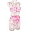 Erotic Lingerie  Women's Sexy Lace Underwear Three Piece Set for Comfortable Fit