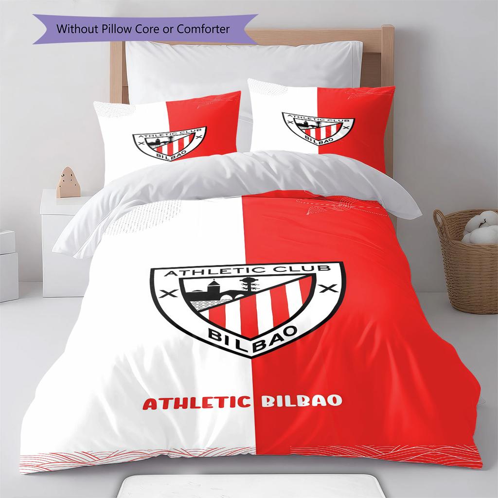 Bilbao logo Patrón Juego de Ropa de Cama Colcha Colcha Funda de Almohada Decoración del Hogar Regalo de Cumpleaños (1 * funda nórdica + 2 * fundas de almohada, sin núcleo)