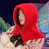 New Autumn and Winter Plush Cape Knitted Wool Hat Warm Hat for Women Winter Scarf Integrated Hat Windproof Ear Protection Hat