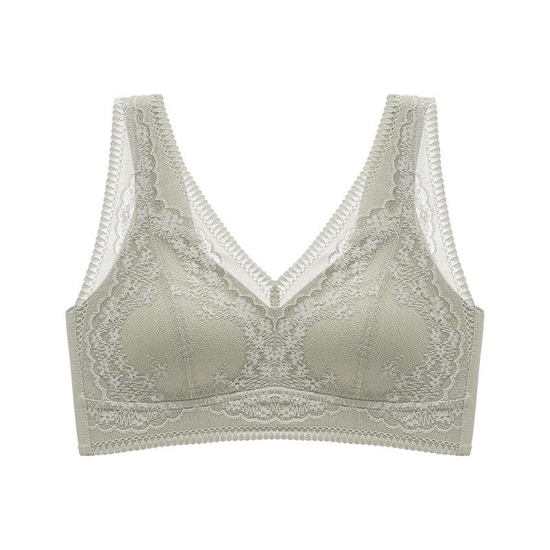 Traceless lace without steel rim closed breast anti-sagging sports bra bra