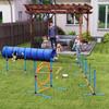 Dog Agility Set, 8-Piece, Tunnel, Slalom, Adjustable Jumps, Carry Bag, 350 x 68 x 70 cm, Orange