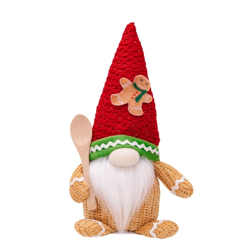 

Gingerbreads Man with Spoon Ornament Delicate Crafted Gingerbreads Man Figurine with Bright Color for Christmas Pleasure