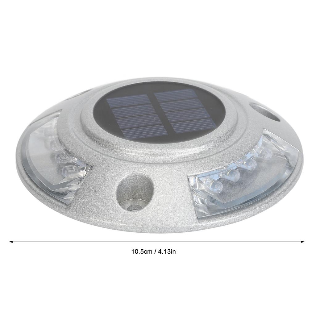 Solar Road Stud Light IP68 Waterproof Aluminum Alloy Automatic Lighting LED Deck Lighting Road Stud 6V 1.8W Red Lighting