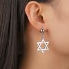  Star of David Stud Earrings Women Stainless Steel Silver Color Classic Six-pointed Star Earrings Jewish Amulet Jewelry