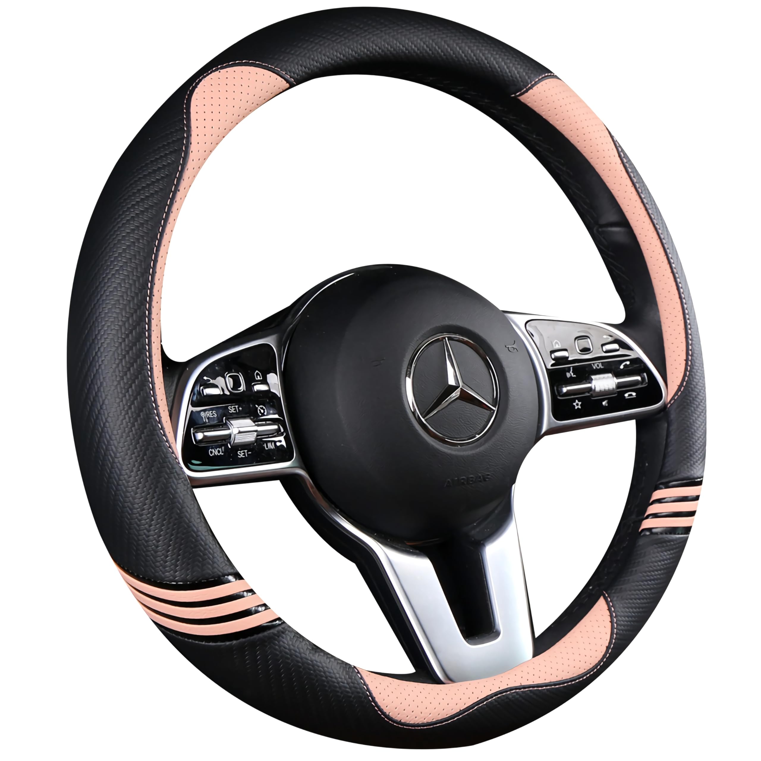 

Rowaica Car Steering Wheel Cute Cat Stylish for Kei and Standard 38cm Cover, Ears, Design, Cars, (Pink) розовый
