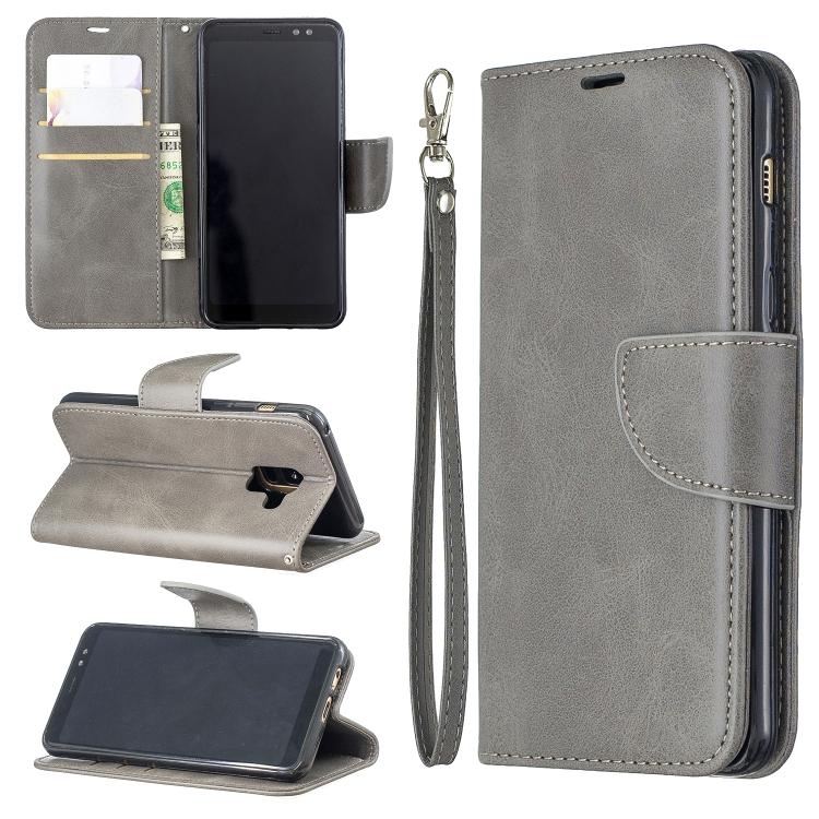 

Retro Lambskin Texture Pure Color Horizontal Flip PU Leather Case for Galaxy A8 2018 & A530, with Holder & Card Slots & Wallet & Lanyard For Samsung Galaxy A8 2018 чёрный