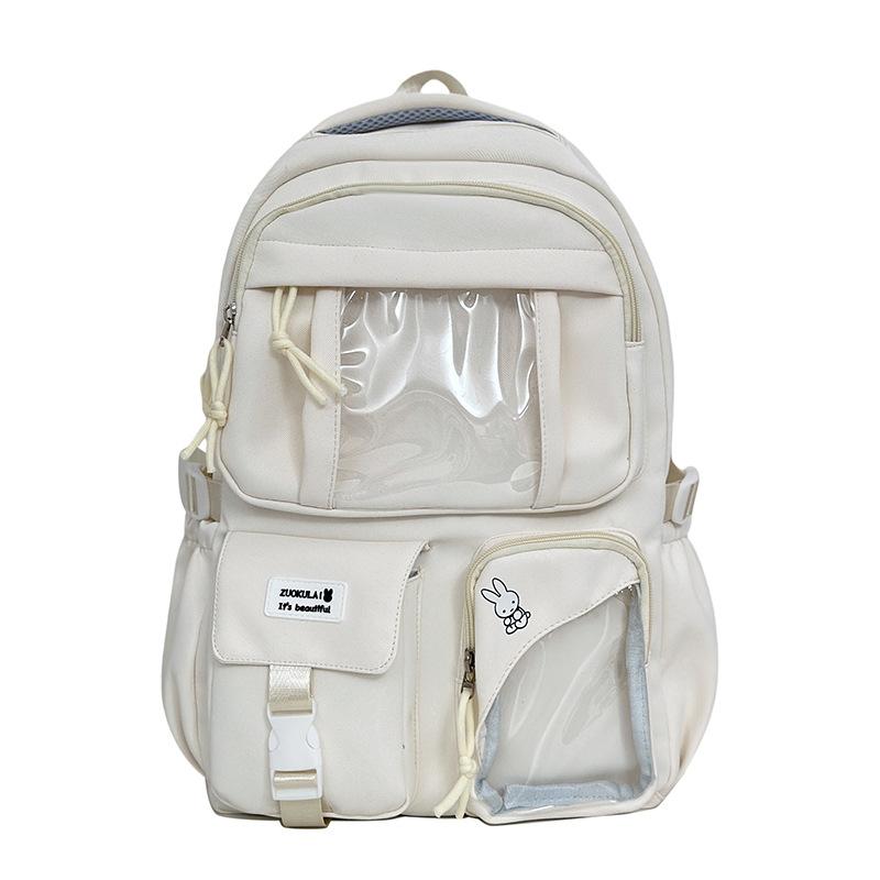 Schoolbag Cute Little Fresh Junior High School Student Large Capacity Schoolbag High School Student Backpack College Girl Transparent Pain Bag Baby 