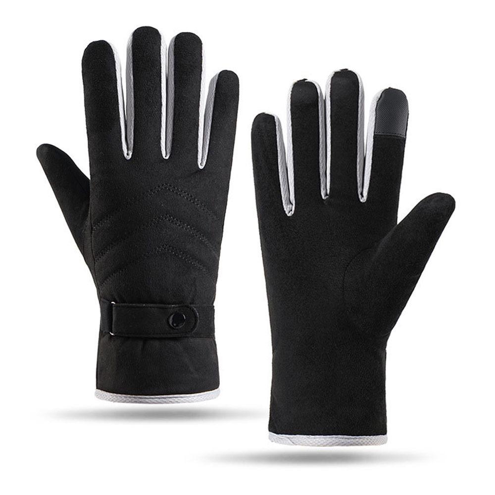 Windproof Cycling Gloves Touchscreen Thickened Thermal Gloves Outdoor Sports Gloves  for Men чёрный