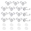 DIY Oval Cuff Ring Kits, Including 304 Stainless Steel Pad Ring Setting, Glass Cabochons, Stainless Steel Color, Tray: 8x10mm, 1.5mm, 15pcs