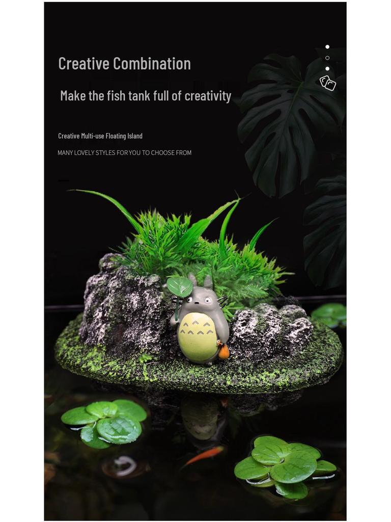 Floating Aquarium Stone Decoration – Ecological Scenery, Rockery, and Hiding Cave Ornament