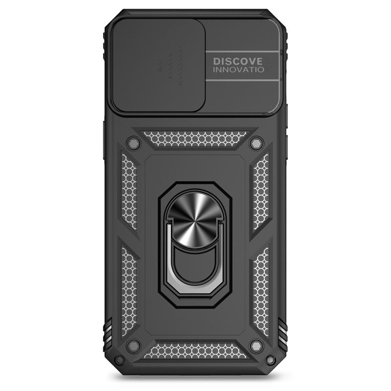 Sliding Push Window Case For iPhone 15 Pro Max Case iPhone 15 Cover Armor Shockproof Metal Ring Holder Camera Protector Cover
