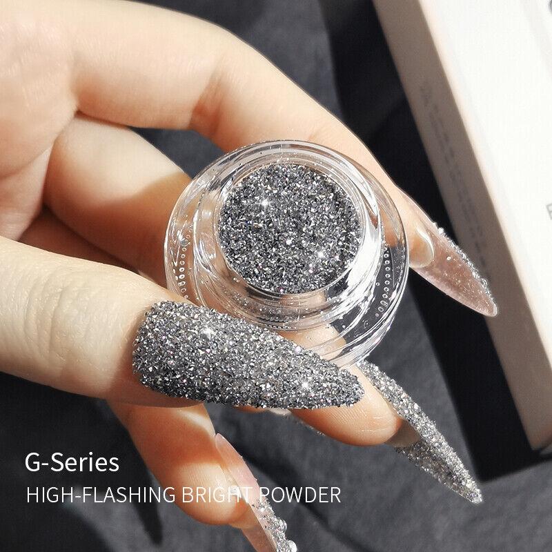 Reflektierendes Glitzerpulver Für Silbernes Reflektierendes Glitzerpulver Nagelkunst Holografische Schimmernde Diamanten Pigment