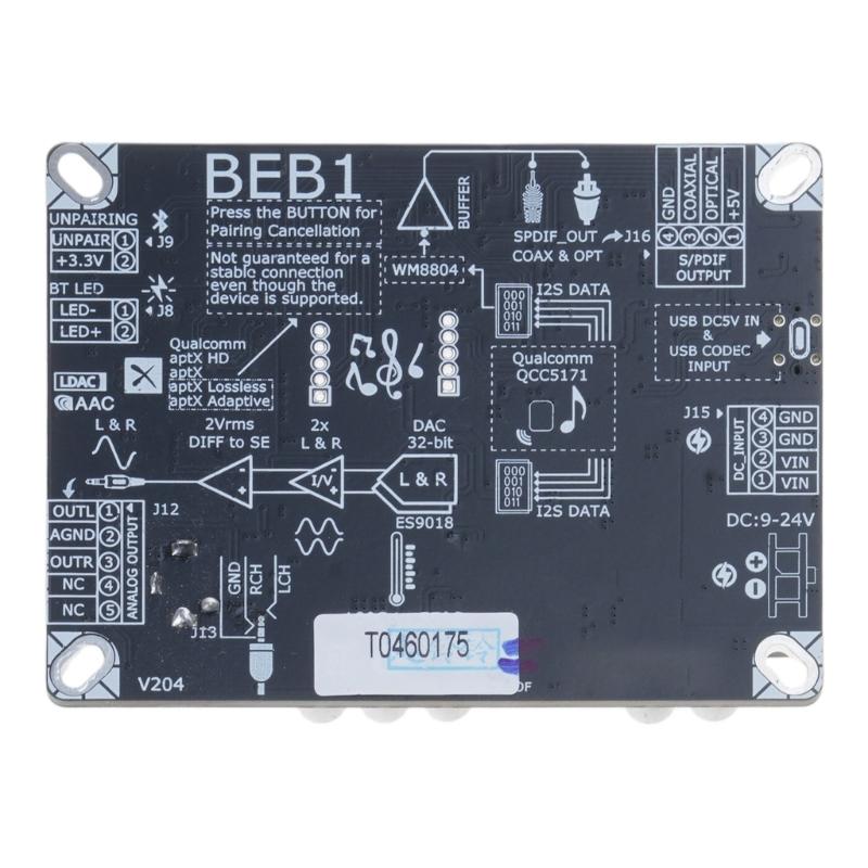 QCC5171 BLE5.3 Soundempfängerplatine mit LDAC-Unterstützung, koaxialen und 3,5-mm-Ausgängen sorgt für drahtlose Klangqualität