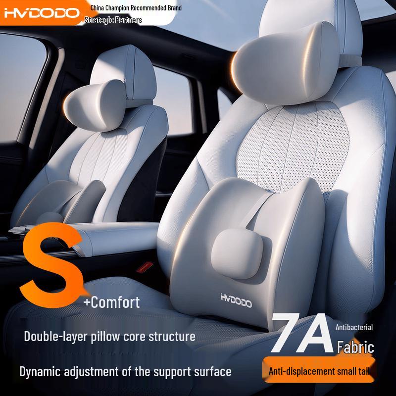Memory Foam Car Headrest and Lumbar Support Set