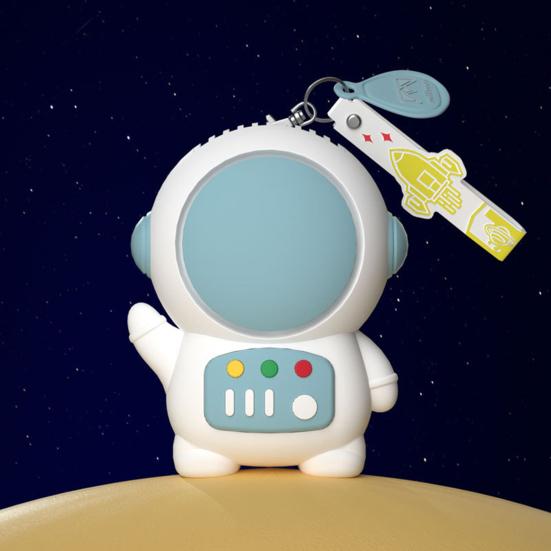 Mini Portable Fan Without Vane Cartoon Astronaut Shape Handheld Fan Cute Spaceman Personal Desk Fan Summer Rechargeable 2 Speed Cooling Fan for Travel