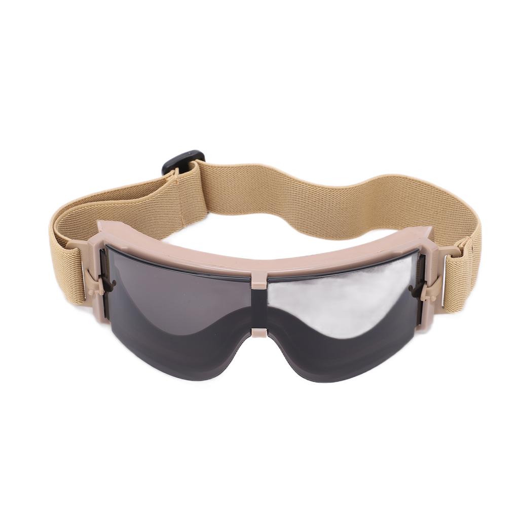 Gogle wojskowe odporne na uderzenia i oddychające Zewnętrzne okulary ochronne dla mężczyzn i kobiet Khaki rama Szare soczewki