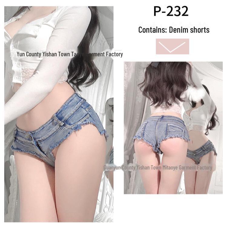 Low Waist Ripped Denim Shorts for Women - Sexy Nightclub Performance Hot Pants