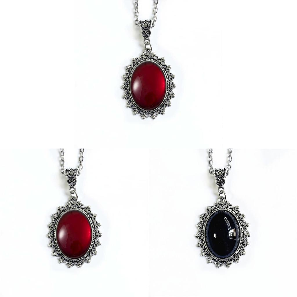 Collana Pendente Gotica Nera Per Donna Con Catena a Croce in Lega Accessorio Gioiello