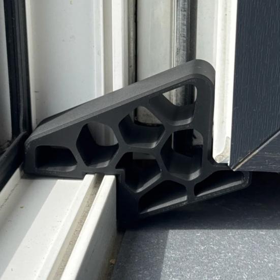 Window Balcony Door Stopper with Track Lock Heavy Duty No-Tool Installation Multi-Functional Sliding Glass Windows Doors Anti-Slam Wedge