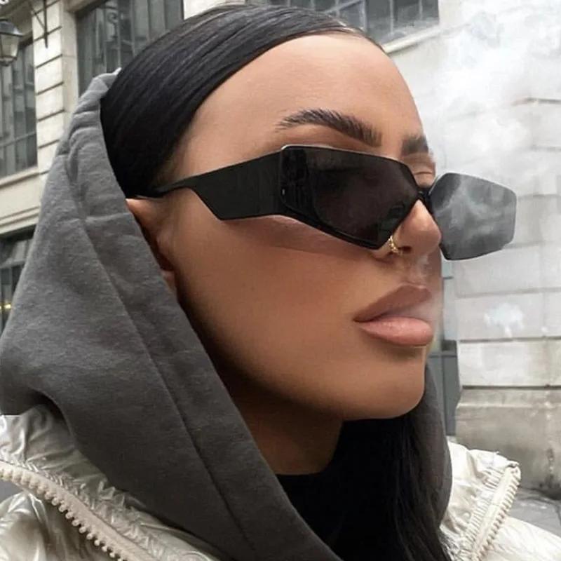 Y2K Sunglasses Technological Street Photography Decorative Frameless Sunglasses Fashion Wear UV400 Alien Glasses
