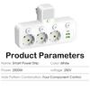 European Standard European Power Socket USB Type-c with Switch Socket, 1-to-3 Converter