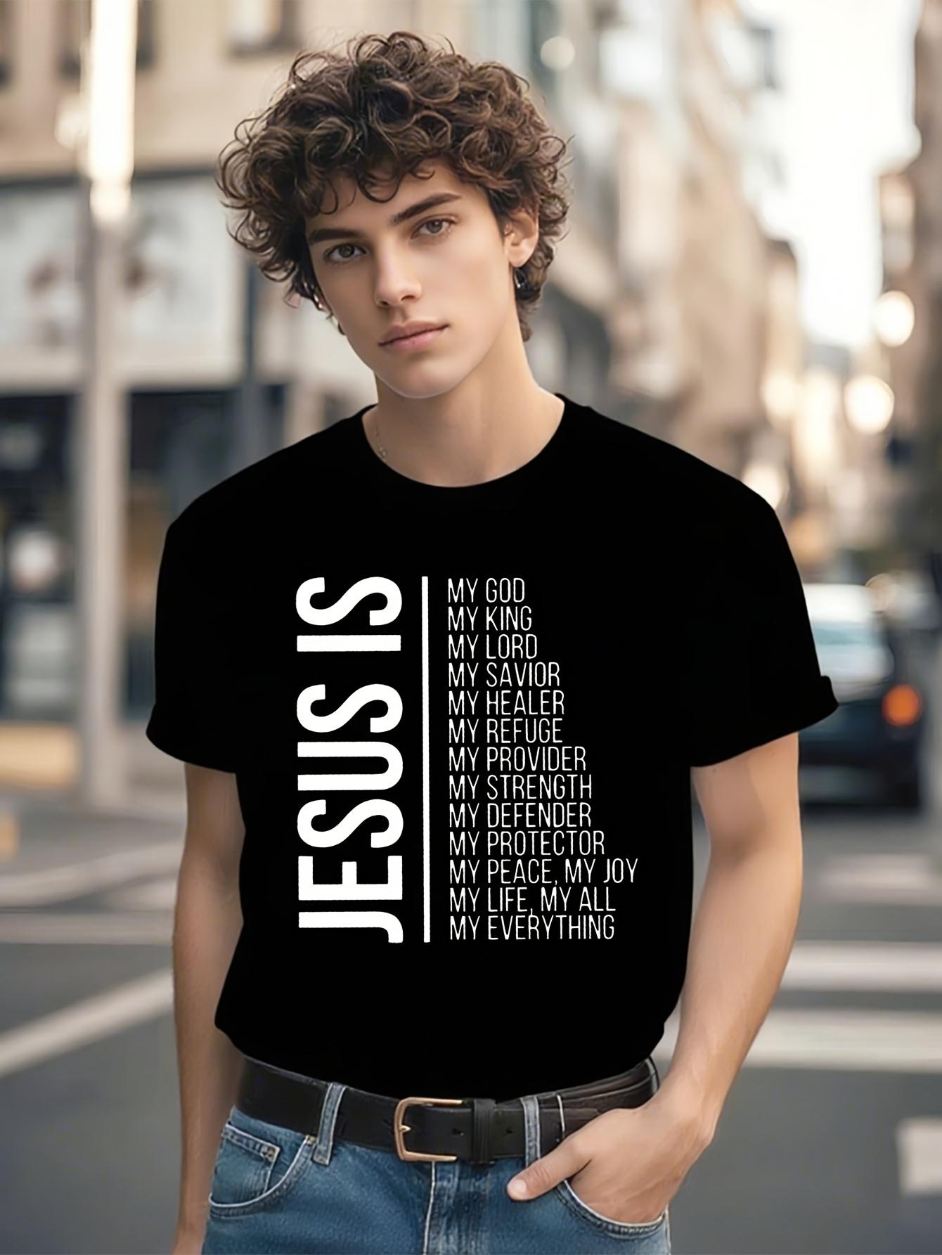Wo Jesus Is Letter Print Tshirt XXXXL