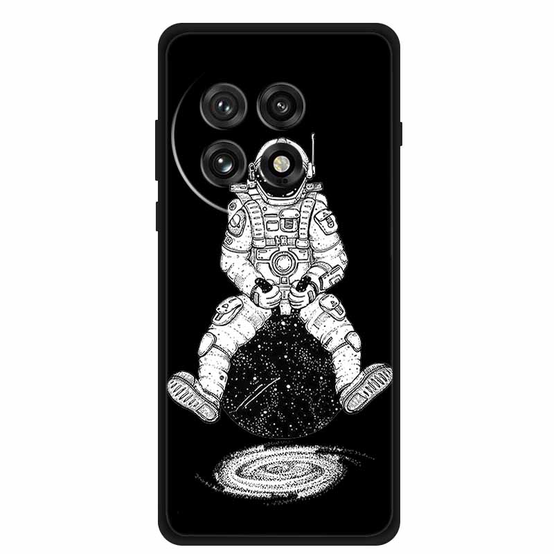 Black Silicone Case For OnePlus 13 5G Case Cartoon Cat Soft Back Cover For OnePlus Ace5 5G Ace 5 Pro 13R Phone Case Shell Coque