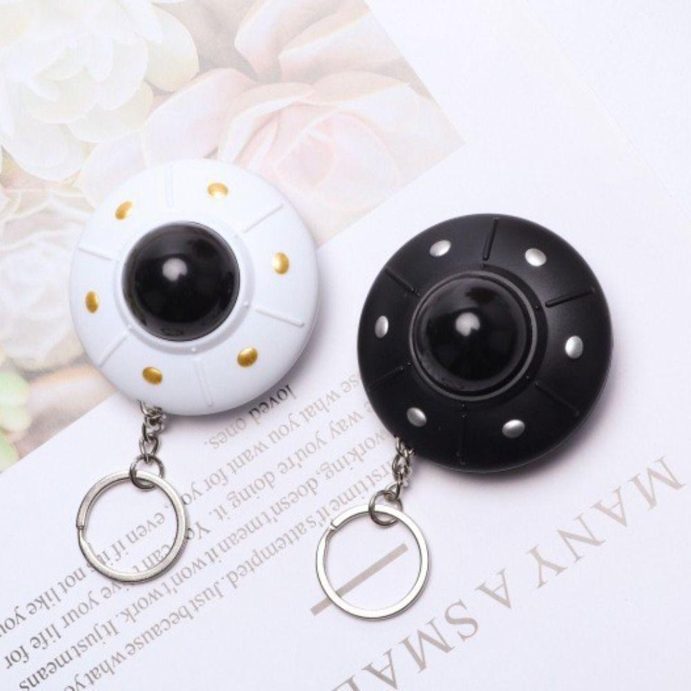 LED Light UFO Keyring Ornament Spaceship Model Keyring Creative Flying Disc Keychain  Jewelry Gift