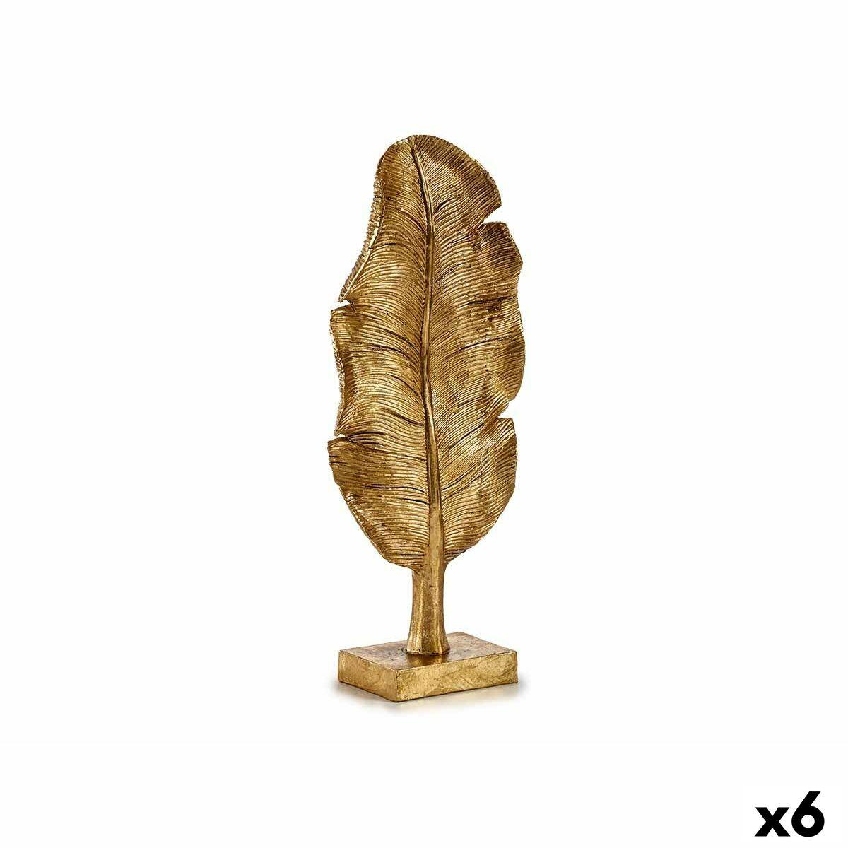 Figurine décorative Feuille de plante Doré 8 x 43,5 x 17 cm (6 unités)