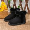 Winter New Horn Buckle Leather Warm Snow Boots Women's Matte Real Wool Wool Shoes Velvet Cotton Shoes Short Boots