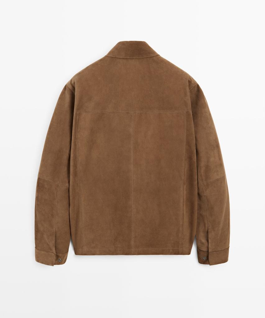 Massimo Dutti Lightweight Suede Leather Overshirt