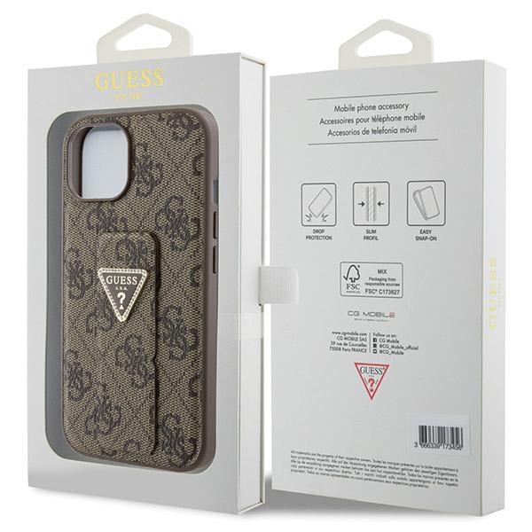 Guess Guhcp15Spgs4Tdw Iphone 15 / 14 / 13 6.1 Brązowy/Brown Hardcase Grip Stand 4G Triangle Strass